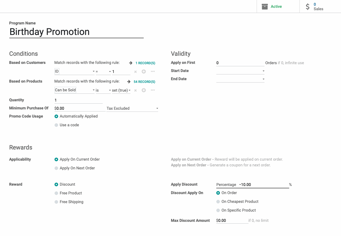 Odoo image and text block