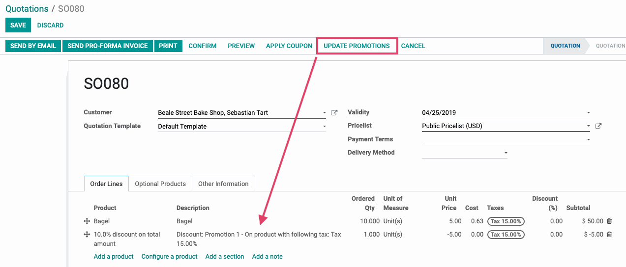 Odoo image and text block