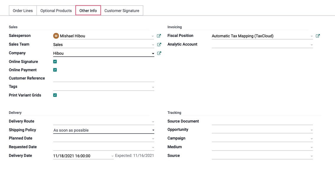 Odoo image and text block